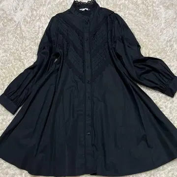 ZARA 튜닉 블라우스 레이스 블랙 루즈핏 L LL 면 100%