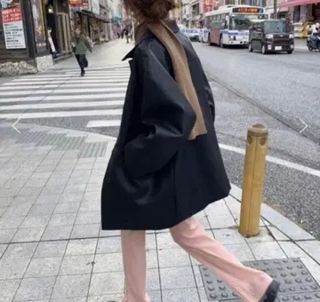 Samoyed 블랙 가죽 자켓 오버 사이즈