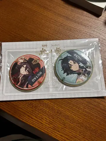 원신 x 스이파라 콜라보 굿즈 호두/소 캔뱃지 세트