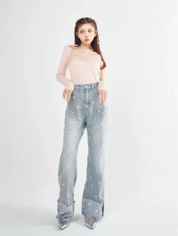 Darich 다리치 스프링 플라워 데님 팬츠 M 사이즈