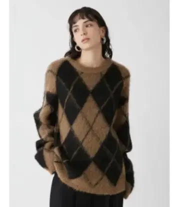 Mila Owen 모헤어 아가일 니트 풀오버 미라 오웬