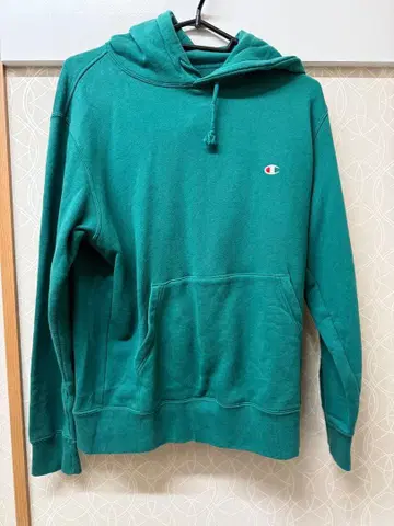 Champion 그린 후드 부착 후드티 L 사이즈