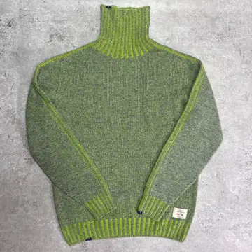 BOB 밥 터틀넥 니트 그레이/라임 made in ITALY