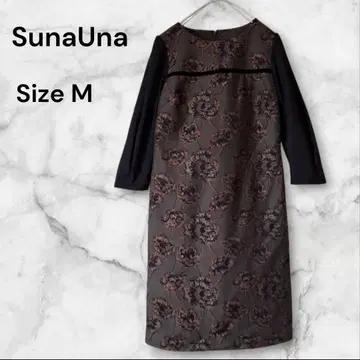 SunaUna 수나우나 레트로 시크 꽃무늬 무릎 기장 원피스 일본제