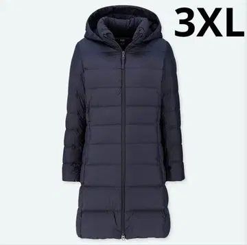 [ 레어 사이즈 ] 울트라 라이트 다운 후디드 코트 네이비 3XL