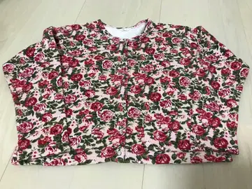 거의 미사용 KETTY 케티 장미 패턴 티셔츠 가디건 핑크 계열 9호