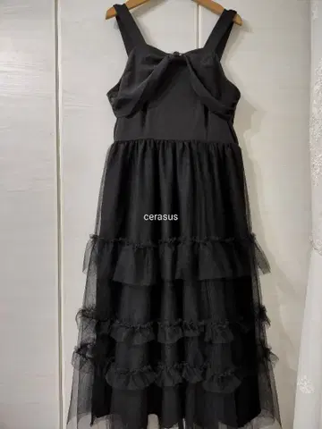 LL 시마무라 아오키 미사코 장미 모티브 튤 오버롤 스커트 블랙