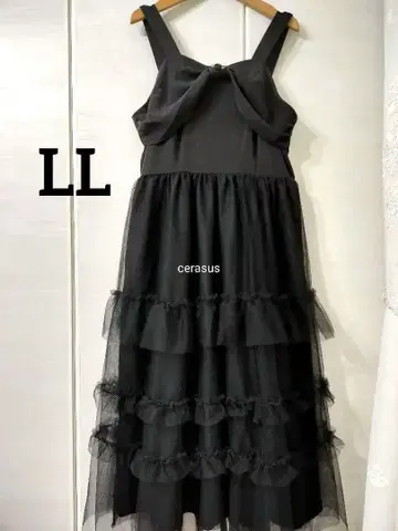 LL 시마무라 아오키 미사코 장미 모티브 리본 튤 오버롤 스커트