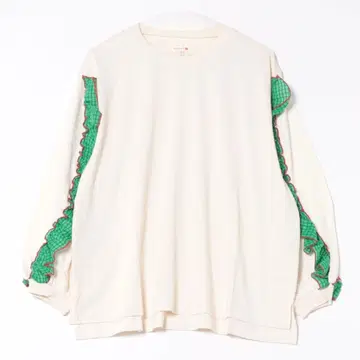 마키즈 숄더 체크 프릴 롱티/어른