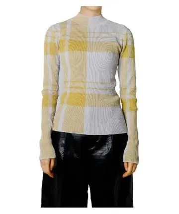 르 시엘 블루 LE CIEL BLEU 리브 니트 체크 니트