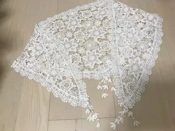 미사용 핑크하우스 레이스 스톨 아이보리