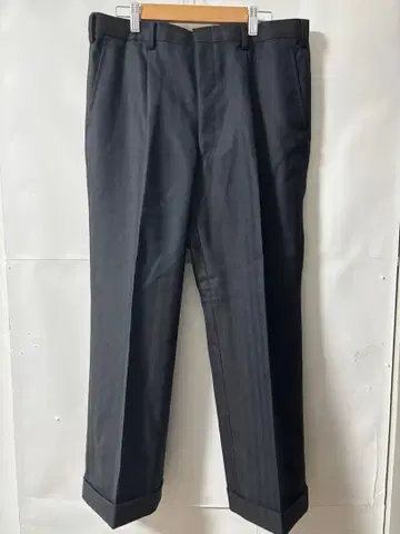 [ 당일 발송 ] M 다크 그레이 스트라이프 오피스 와이드 수트 슬랙스