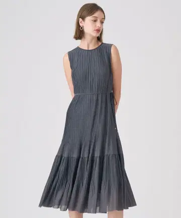 ANAYI 소프트 저리 플리츠 티어드 원피스