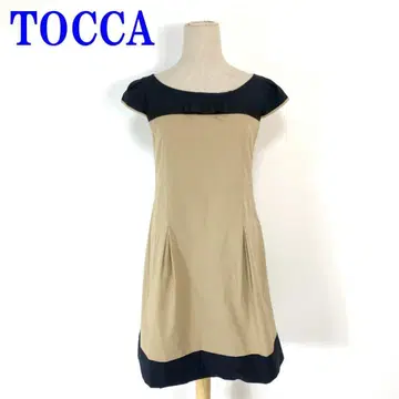 TOCCA 토카 원피스 베이지 블랙 코튼 나일론 0 C3721