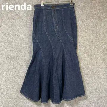 rienda 다크 데님 플레어 스커트 머메이드