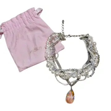 그레이스 콘티넨탈 스와로브스키 펄 화이트 레이어드 목걸이