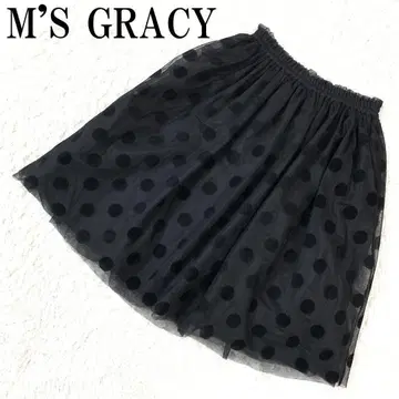 M'S GRACY 튤 플레어 스커트 블랙 40 B9243