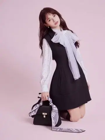 네이비 콘스트럭트 미니 원피스