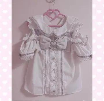 LIZLISA 빅 리본 오픈 숄더 블라우스 핑크