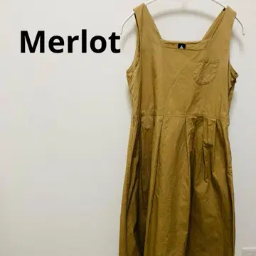 베이지 슬리브리스 A라인 원피스 점퍼 스커트