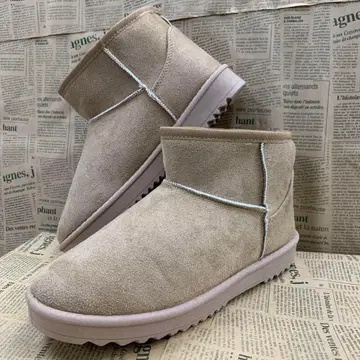 새상품 여성용 L 사이즈 보아 안감 숏 어그 부츠 옅은 브라운 528