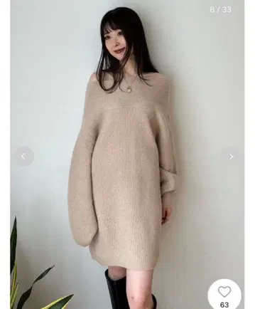 [ 새상품급 ] 프레이 아이디 라쿤 24aw 오프숄더 니트 미니 원피스