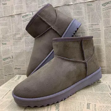 새상품 여성용 L 사이즈 보아 안감 숏 어그 부츠 짙은 갈색 528