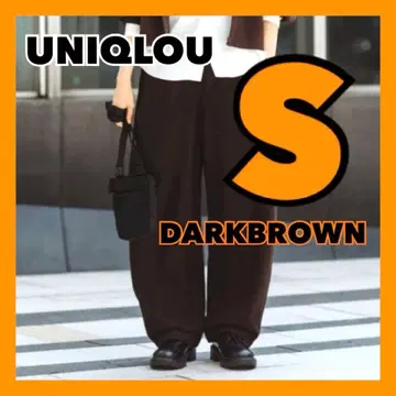 25AW 유니클로 유 브러쉬드 맨투맨 와이드 팬츠 다크 브라운 S