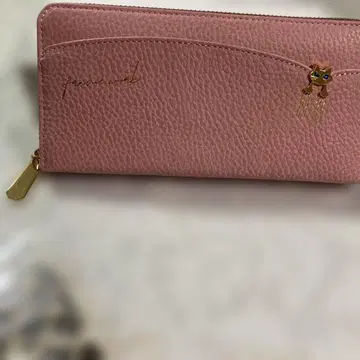 Framework 천연 가죽 장지갑 고양이 패턴