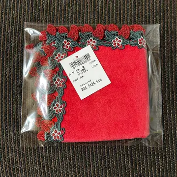 새상품 긴자와 레이스 시즌 타월 손수건 봄딸기 레드