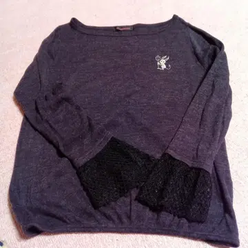 아르곤킨 퍼플 니트 고스로리 펑크 토끼 자수