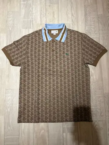 LACOSTE 라코스테 모노그램 피케 셔츠 / 베이지
