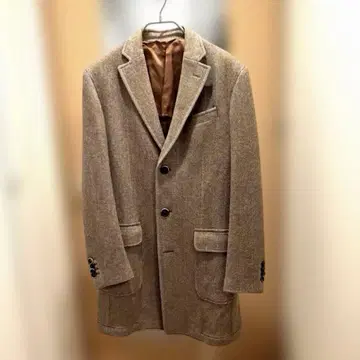 루이지 비앙키 만토바 체스터 코트 헤링본 브라운 계열 48