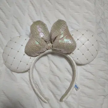 미사용 새상품, 미키 모양 머리띠 화이트