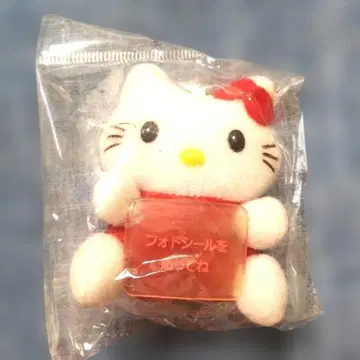 새상품 헬로키티 1997년 프리쿠라 사진 봉제 인형 키링