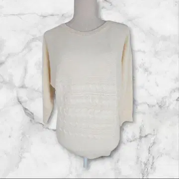 새상품급 클리어 임프레션 돌먼 슬리브 니트 크림색 M
