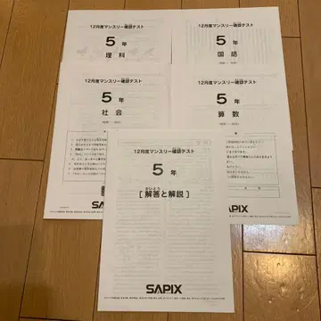 SAPIX 5년 12월도 먼슬리 종합 테스트