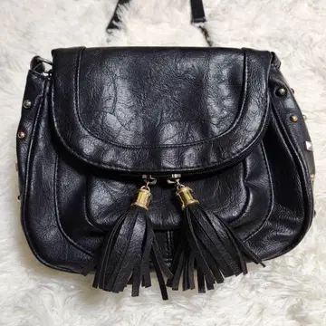 y2k 프린지 스터드 체인 블랙 숄더백 캐주얼