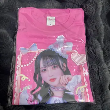 iLiFE! 나란 노도카 프린트 T셔츠 XL 핑크