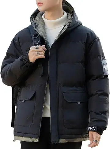 남성용 겨울 의류 충전솜 다운 자켓 따뜻한 하이넥 두꺼운 원단