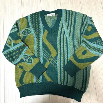 Marchesa Robes 그린 계열 V넥 니트 스웨터 1138번