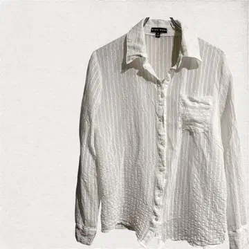 MIQU MUSE 화이트 스트라이프 셔츠 S 사이즈