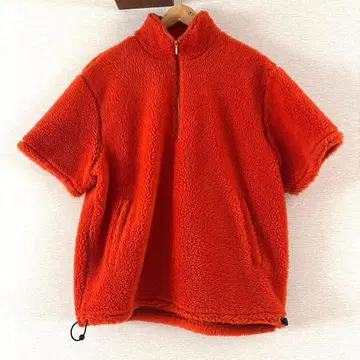 FLISTFIA 남성용 보아 반팔 풀오버 오렌지