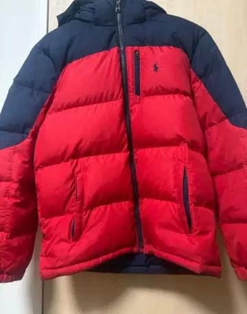 폴로 랄프로렌 다운 자켓 160 빨간색 네이비