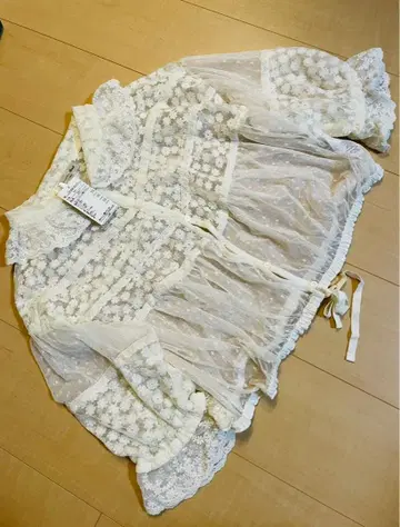 사만사 모스모스 [ 튤 패치워크 겉옷 블라우스 ]