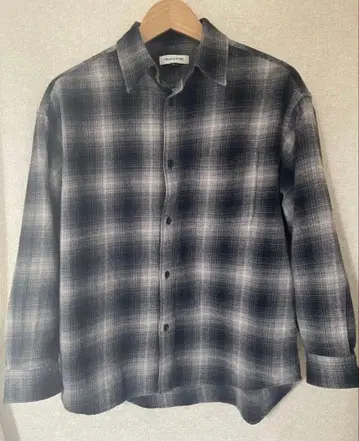 [ 새상품급 ] 릴랙스 핏 옴브레 체크 플란넬 셔츠 S