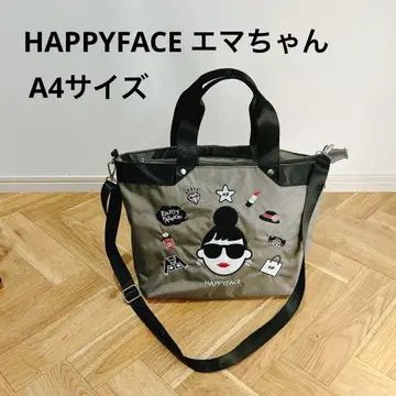 해피 페이스 에마짱 숄더백 토트백 2Way A4 가능