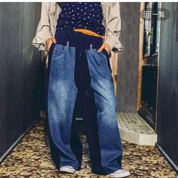 데님 패치워크 팬츠 니코앤드