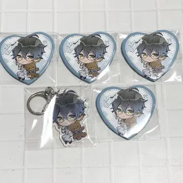 니지산지 EN 하트형 캔뱃지 아크릴 키링 Ike Eveland