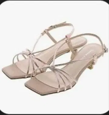 JELLY BEANS 핑크 내로우 스트랩 백 밴딩 샌들